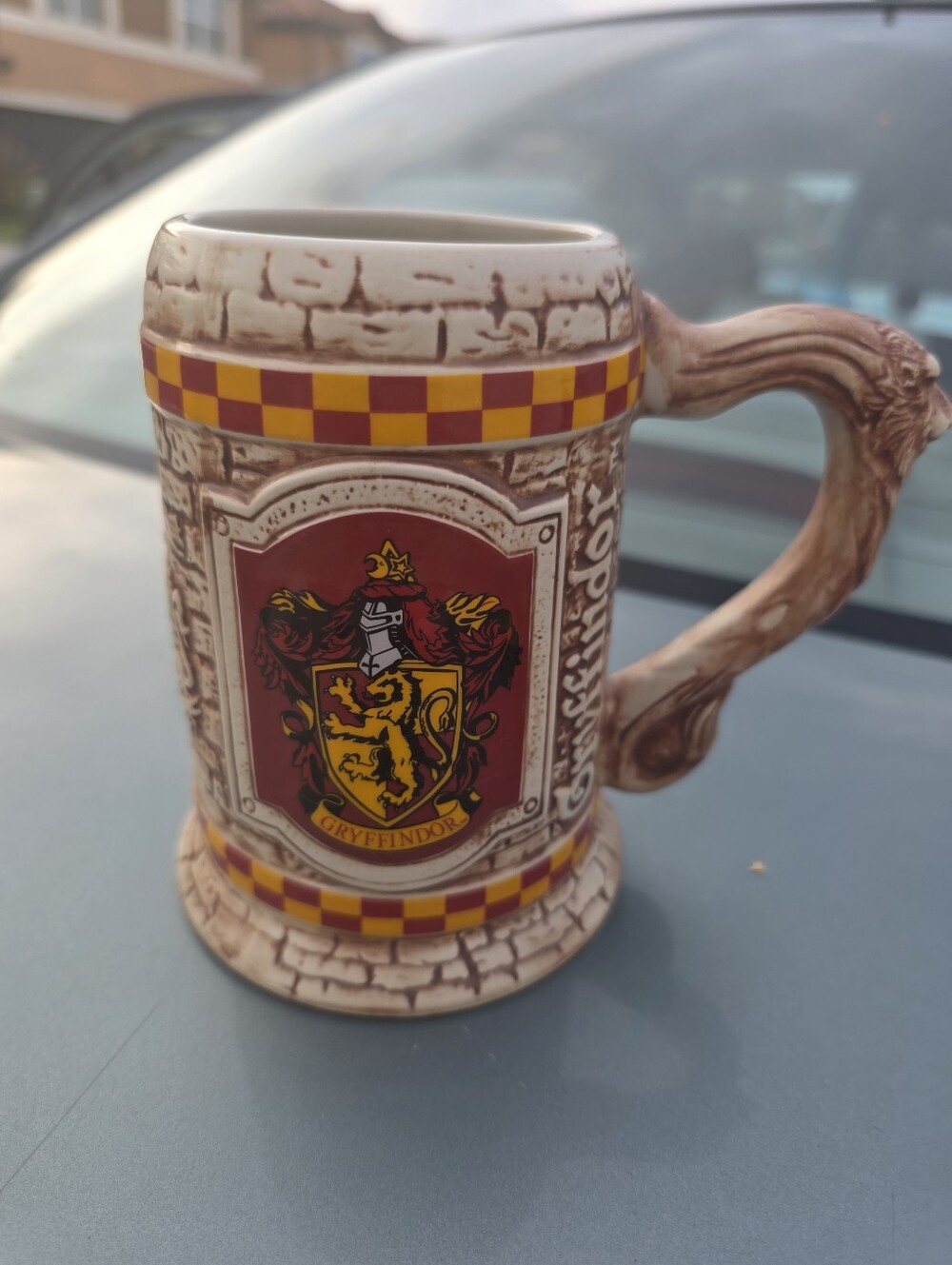 Gryffindor Crest Ceramic Stein Mug in Red and Gold